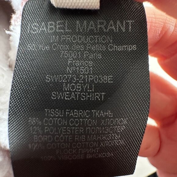 Isabel Etoile Marant Red Pink Tie Dye Velour Graphic Logo Long Sleeve Sweatshirt - Picture 13 of 13